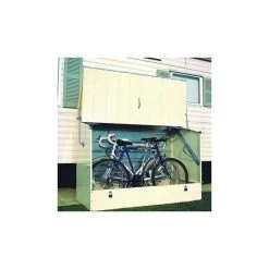 Abri à Vélos En Métal 1750L Crème 1,74m² + Kit D'ancrage TRIMETALS -Jardin Abris Magasin abri a velos en metal 1750l creme 174m trimetals 3