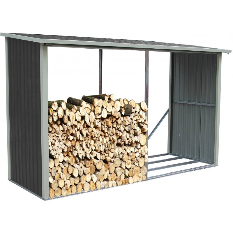 Abri Buches En Métal Anthracite 6 Stères X-metal 3 Abri Buches En Métal Anthracite 6 Stères X-metal