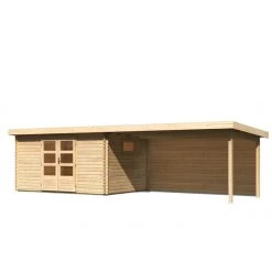 Abri De Jardin 11,49m² En Bois Massif 40mm Trittau 5 Avec Appentis 440cm Et Paroi Arrière – Karibu -Jardin Abris Magasin abri de jardin 1149m en bois massif 40mm trittau 5 avec appentis 440cm et paroi arriere woodfeeling 2
