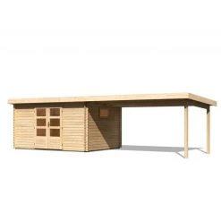 Abri De Jardin 11,49m² En Bois Massif 40mm Trittau 5 Avec Appentis 440cm – Karibu -Jardin Abris Magasin abri de jardin 1149m en bois massif 40mm trittau 5 avec appentis 440cm woodfeeling 3