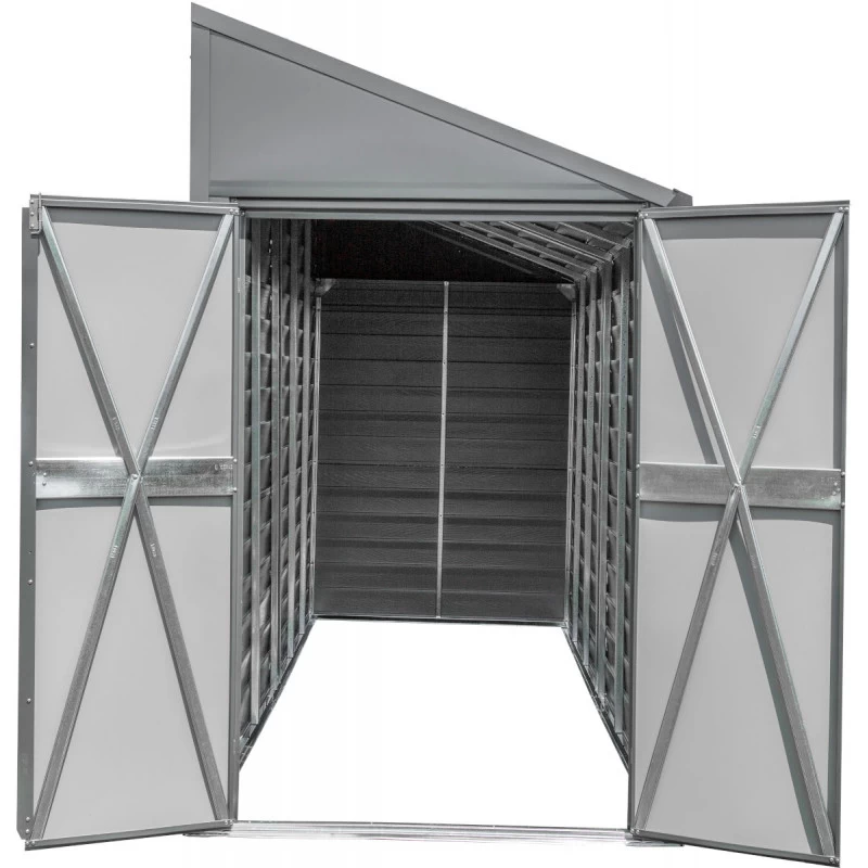 Abri De Jardin 3,5m² Adossé En Acier Galvanisé Anthracite Spacemaker 7 Abri De Jardin 3,5m² Adossé En Acier Galvanisé Anthracite Spacemaker – Image 5