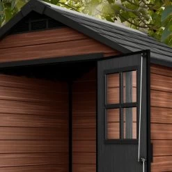 Abri De Jardin 5,12m² En Résine Imitation Bois Newton 757 - KETER -Jardin Abris Magasin abri de jardin 512m en resine imitation bois newton 757 keter 5