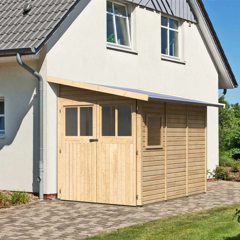 Abri De Jardin Adossé En Bois Certifié 4,85m² Juist 3 - Karibu 3 Abri De Jardin Adossé En Bois Certifié 4,85m² Juist 3 - Karibu