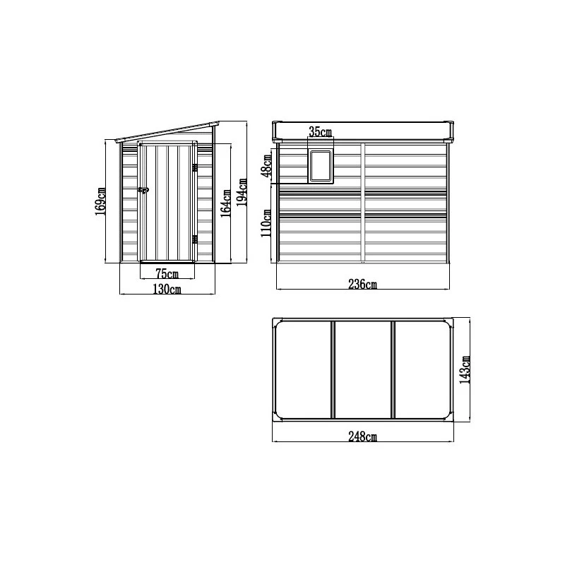Abri De Jardin Adossé En Résine Gris Clair 3,55m² + Kit De Fondation - JOBU 4 Abri De Jardin Adossé En Résine Gris Clair 3,55m² + Kit De Fondation - JOBU – Image 2