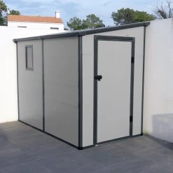 Abri De Jardin Adossé En Résine Gris Clair 3,55m² + Kit De Fondation - JOBU 7 Abri De Jardin Adossé En Résine Gris Clair 3,55m² + Kit De Fondation - JOBU -Jardin Abris Magasin abri de jardin adosse en resine anthracite 353m kit de fondation jobu 2