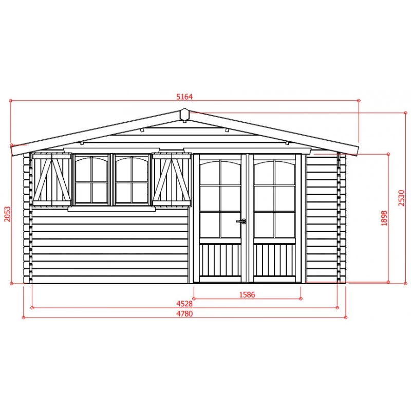 Abri De Jardin 19.98m² En Sapin Blanc FSC 40mm CHAMONIX IV + Shingles Rouges - SOLID 6 Abri De Jardin 19.98m² En Sapin Blanc FSC 40mm CHAMONIX IV + Shingles Rouges - SOLID – Image 4