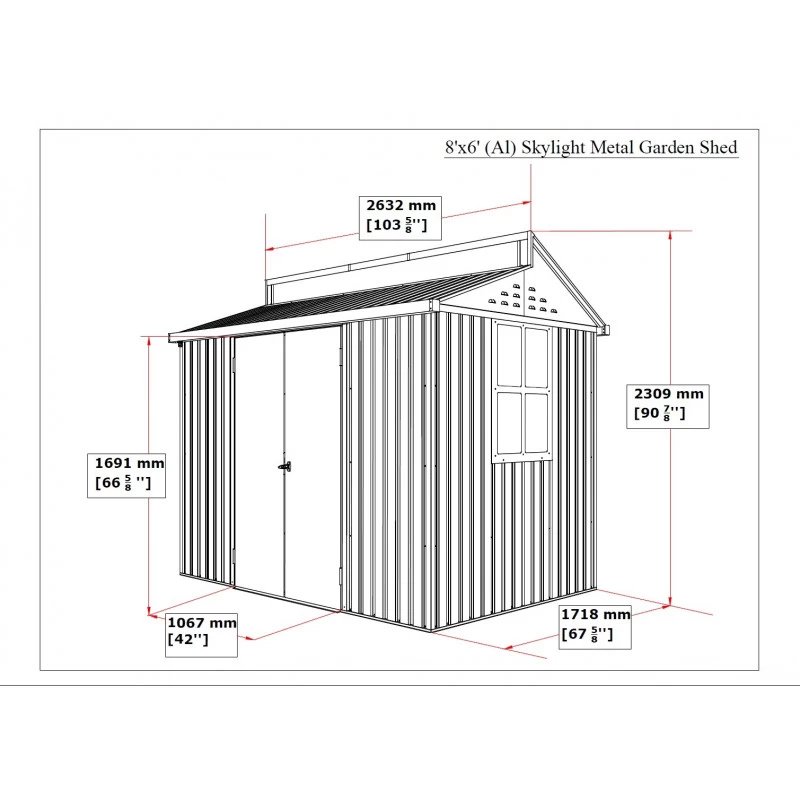 Abri De Jardin En Aluminium Gris Avec Puits De Lumière 4,33m² + Kit Fondation - DURAMAX 5 Abri De Jardin En Aluminium Gris Avec Puits De Lumière 4,33m² + Kit Fondation - DURAMAX – Image 3