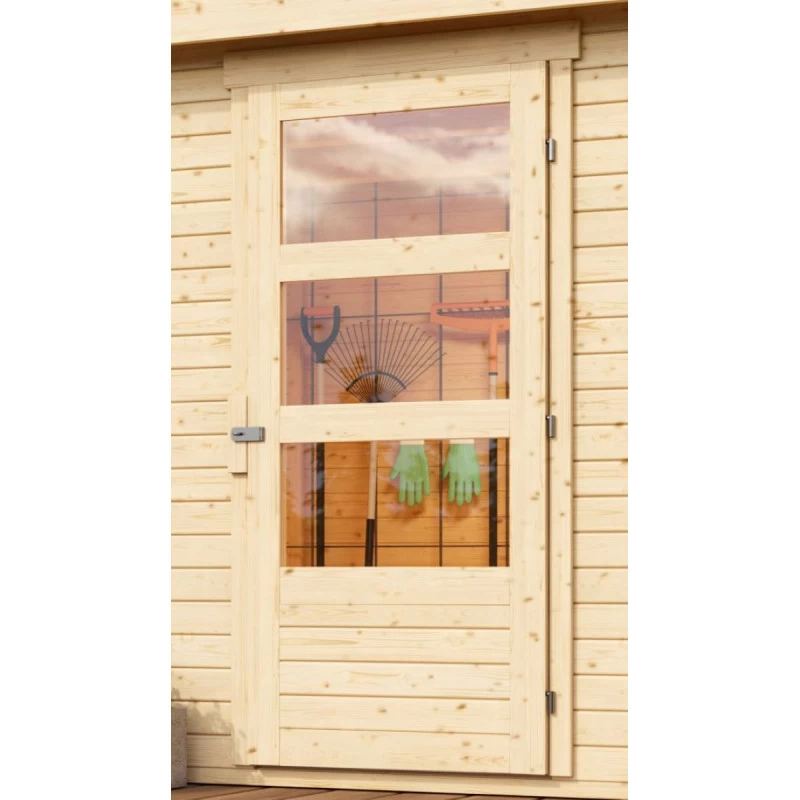 Abri De Jardin En Bois 9,24m² Freiburg 6 Avec Appentis De 2,80 M - Karibu 8 Abri De Jardin En Bois 9,24m² Freiburg 6 Avec Appentis De 2,80 M - Karibu – Image 6