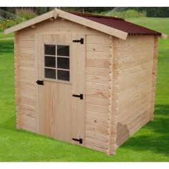 Abri De Jardin En Bois Brut 4,28m² Madriers 28mm - Habrita -Jardin Abris Magasin abri de jardin en bois brut 428m madriers 28mm habrita 2