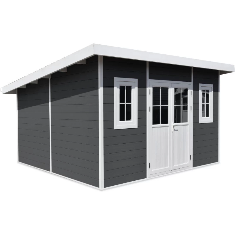 Abri De Jardin En Bois Composite 28mm Anthracite 14,90m² PREMIUM Toit Plat - Woodlife Garden 4 Abri De Jardin En Bois Composite 28mm Anthracite 14,90m² PREMIUM Toit Plat - Woodlife Garden – Image 2