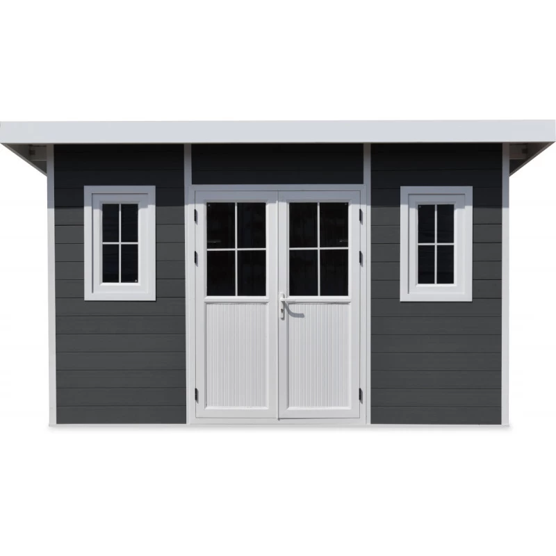 Abri De Jardin En Bois Composite 28mm Anthracite 14,90m² PREMIUM Toit Plat - Woodlife Garden 5 Abri De Jardin En Bois Composite 28mm Anthracite 14,90m² PREMIUM Toit Plat - Woodlife Garden – Image 3