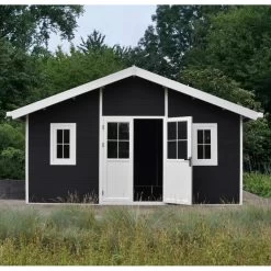 Abri De Jardin En Bois Composite 28mm Anthracite 19,22m² PREMIUM - Woodlife Garden -Jardin Abris Magasin abri de jardin en bois composite 28mm anthracite 1922m premium woodlife garden 2