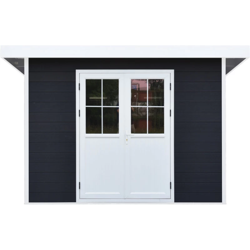 Abri De Jardin En Bois Composite 28mm Anthracite 4,41m² PREMIUM Toit Plat - Woodlife Garden 4 Abri De Jardin En Bois Composite 28mm Anthracite 4,41m² PREMIUM Toit Plat - Woodlife Garden – Image 2