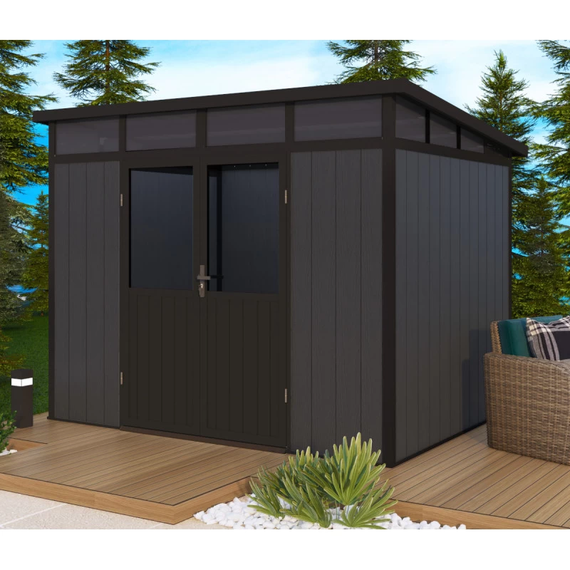 Abri De Jardin En Bois Composite 28mm Anthracite 6,69m² WINSTON Skylight - Woodlife Garden 3 Abri De Jardin En Bois Composite 28mm Anthracite 6,69m² WINSTON Skylight - Woodlife Garden