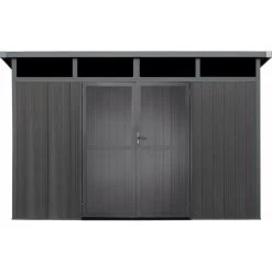 Abri De Jardin En Bois Composite 28mm Anthracite 8,09m² GORDON Skylight - Woodlife Garden