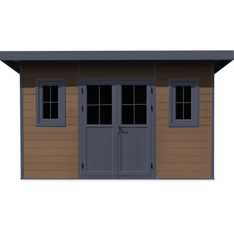 Abri De Jardin En Bois Composite 28mm Aspect Bois 14,90m² PREMIUM Toit Plat - Woodlife Garden 4 Abri De Jardin En Bois Composite 28mm Aspect Bois 14,90m² PREMIUM Toit Plat - Woodlife Garden – Image 2
