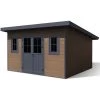 Abri De Jardin En Bois Composite 28mm Aspect Bois 14,90m² PREMIUM Toit Plat - Woodlife Garden -Jardin Abris Magasin abri de jardin en bois composite 28mm aspect bois 1490m premium toit plat woodlife garden
