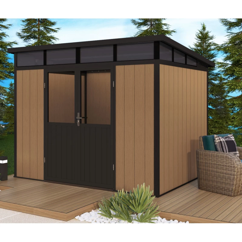 Abri De Jardin En Bois Composite 28mm Aspect Bois 6,69m² WINSTON Skylight - Woodlife Garden 3 Abri De Jardin En Bois Composite 28mm Aspect Bois 6,69m² WINSTON Skylight - Woodlife Garden