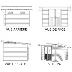 Abri De Jardin En Bois Composite 28mm Aspect Bois Vieilli 9m² PREMIUM Toit Plat - Woodlife Garden -Jardin Abris Magasin abri de jardin en bois composite 28mm aspect bois vieilli 9m premium toit plat woodlife garden 3