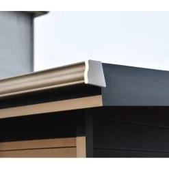 Abri De Jardin En Bois Composite 28mm Aspect Bois Vieilli 9m² PREMIUM Toit Plat - Woodlife Garden -Jardin Abris Magasin abri de jardin en bois composite 28mm aspect bois vieilli 9m premium toit plat woodlife garden 4