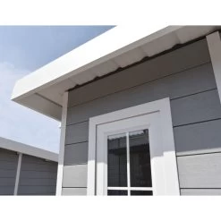 Abri De Jardin En Bois Composite 28mm Gris Clair 12m² PREMIUM Toit Plat - Woodlife Garden -Jardin Abris Magasin abri de jardin en bois composite 28mm gris clair 12m premium toit plat woodlife garden 4