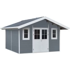 Abri De Jardin En Bois Composite 28mm Gris Clair 14,75m² PREMIUM - Woodlife Garden -Jardin Abris Magasin abri de jardin en bois composite 28mm gris clair 15m premium woodlife garden 2