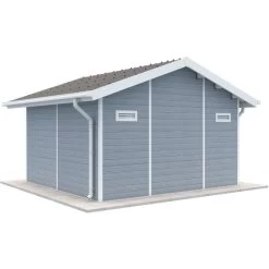 Abri De Jardin En Bois Composite 28mm Gris Clair 14,75m² PREMIUM - Woodlife Garden -Jardin Abris Magasin abri de jardin en bois composite 28mm gris clair 15m premium woodlife garden 3