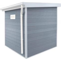 Abri De Jardin En Bois Composite 28mm Gris Clair 4,41m² PREMIUM Toit Plat - Woodlife Garden -Jardin Abris Magasin abri de jardin en bois composite 28mm gris clair 441m premium toit plat woodlife garden 2