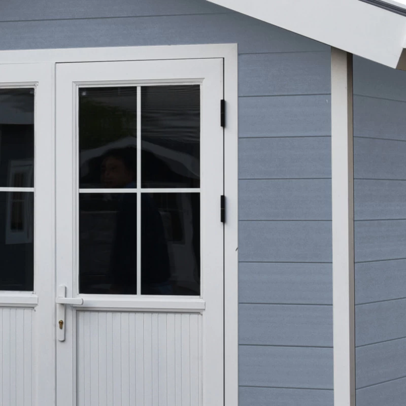 Abri De Jardin En Bois Composite 28mm Gris Clair 4,77m² PREMIUM - Woodlife Garden 8 Abri De Jardin En Bois Composite 28mm Gris Clair 4,77m² PREMIUM - Woodlife Garden – Image 6