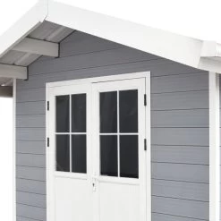 Abri De Jardin En Bois Composite 28mm Gris Clair 7,78m² PREMIUM - Woodlife Garden -Jardin Abris Magasin abri de jardin en bois composite 28mm gris clair 778m premium woodlife garden 3