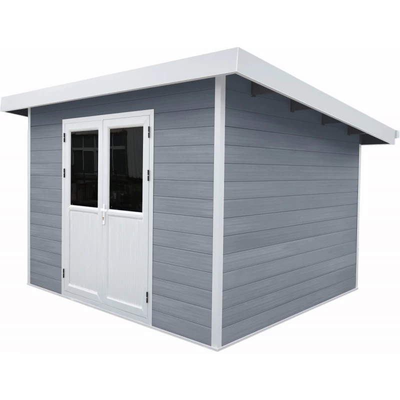 Abri De Jardin En Bois Composite 28mm Gris Clair 9m² PREMIUM Toit Plat - Woodlife Garden 3 Abri De Jardin En Bois Composite 28mm Gris Clair 9m² PREMIUM Toit Plat - Woodlife Garden