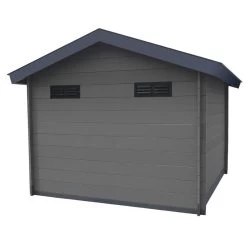 Abri De Jardin En Bois Composite 28mm Gris Foncé 14,44m² Double Porte Alu Et Double Vitrage - WoodLife Garden -Jardin Abris Magasin abri de jardin en bois composite 28mm gris fonce 1444m double porte alu et double vitrage woodlife 2