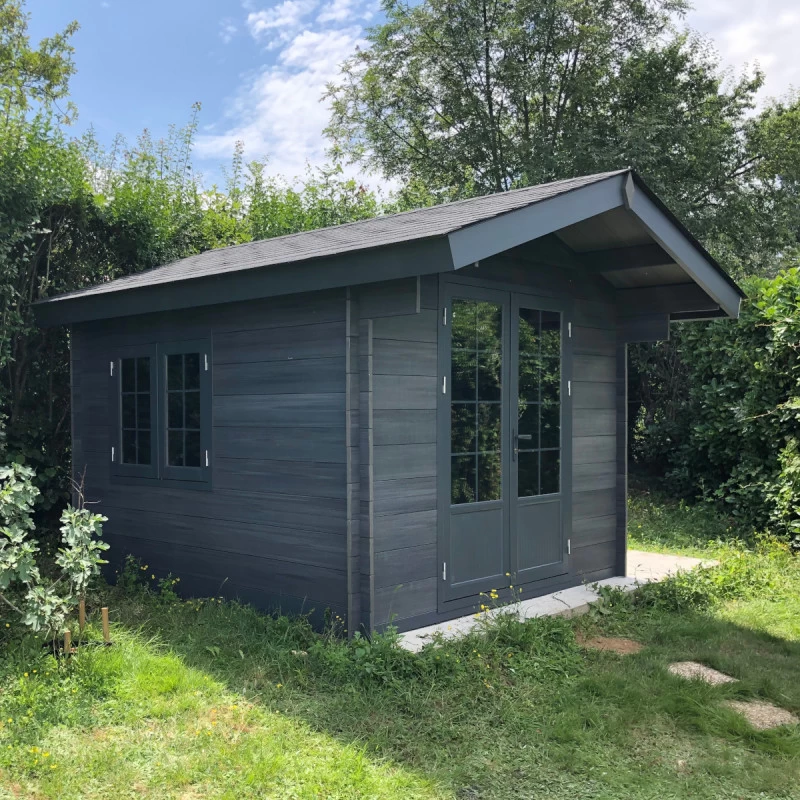 Abri De Jardin En Bois Composite 28mm Gris Foncé 9m² Double Porte Alu Et Double Vitrage - Woodlife Garden 4 Abri De Jardin En Bois Composite 28mm Gris Foncé 9m² Double Porte Alu Et Double Vitrage - Woodlife Garden – Image 2