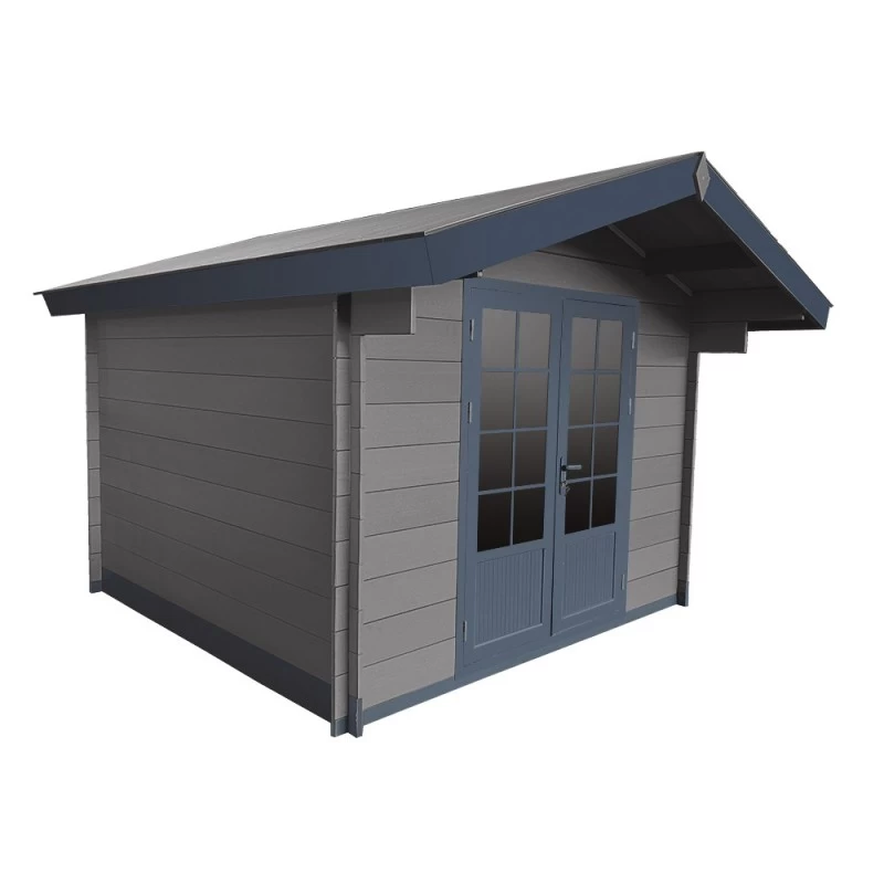 Abri De Jardin En Bois Composite 28mm Gris Foncé 9m² Double Porte Alu Et Double Vitrage - Woodlife Garden 5 Abri De Jardin En Bois Composite 28mm Gris Foncé 9m² Double Porte Alu Et Double Vitrage - Woodlife Garden – Image 3