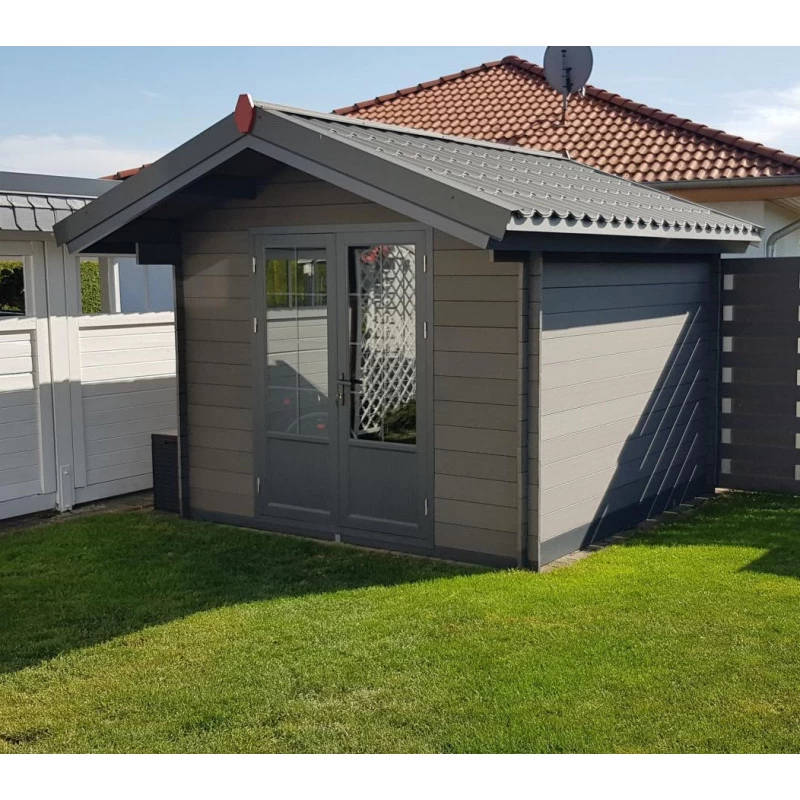 Abri De Jardin En Bois Composite 28mm Gris Foncé 9m² Double Porte Alu Et Double Vitrage - Woodlife Garden 3 Abri De Jardin En Bois Composite 28mm Gris Foncé 9m² Double Porte Alu Et Double Vitrage - Woodlife Garden