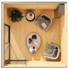 Abri De Jardin En Bois Gris Anthracite 9,49m² Avec Toit Plat - Dice 1 - Karibu -Jardin Abris Magasin abri de jardin en bois gris anthracite 949m avec toit plat dice 1 karibu 3