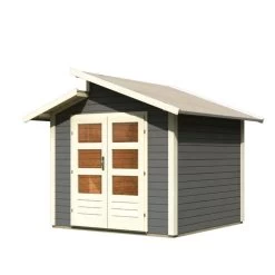 Abri De Jardin En Bois Gris Terre 5,95m² Avec Toit En Gradins - Grönelo - Karibu -Jardin Abris Magasin abri de jardin en bois gris terre 595m avec toit en gradins gronelo karibu 3