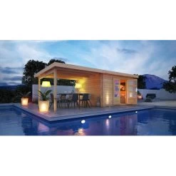 Abri De Jardin En Bois Massif 10,60m² Bastrup 7 Avec Appentis 400cm – Karibu -Jardin Abris Magasin abri de jardin en bois massif 1060m bastrup 7 avec appentis 400cm woodfeeling 2