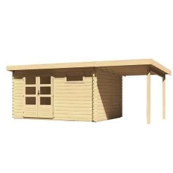 Abri De Jardin En Bois Massif 11,49m² Bastrup 8 Avec Appentis 200cm – Karibu -Jardin Abris Magasin abri de jardin en bois massif 1149m bastrup 8 avec appentis 200cm woodfeeling 2