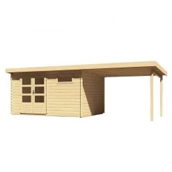 Abri De Jardin En Bois Massif 11,49m² Bastrup 8 Avec Appentis 300cm – Karibu -Jardin Abris Magasin abri de jardin en bois massif 1149m bastrup 8 avec appentis 300cm woodfeeling 3
