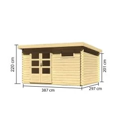 Abri De Jardin En Bois Massif 11,49m² Bastrup 8 – Karibu -Jardin Abris Magasin abri de jardin en bois massif 1149m bastrup 8 woodfeeling 1