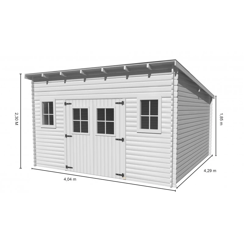 Abri De Jardin En Bois Massif 17,33m² Monopente – Madriers 28mm – Habrita 4 Abri De Jardin En Bois Massif 17,33m² Monopente – Madriers 28mm – Habrita – Image 2