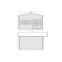 Abri De Jardin En Bois Massif 44mm - 19,2m² Jasmin + Mezzanine 8,68m² – Forest Style -Jardin Abris Magasin abri de jardin en bois massif 192m jasmin mezzanine 868m forest style 2
