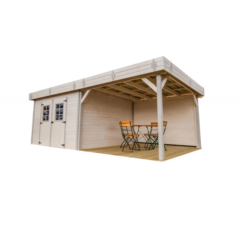 Abri De Jardin En Bois Massif 20,64m² Avec Terrasse – Madriers 28mm – Toiture En Bac Acier – Habrita 3 Abri De Jardin En Bois Massif 20,64m² Avec Terrasse – Madriers 28mm – Toiture En Bac Acier – Habrita