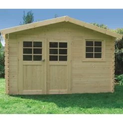 Abri De Jardin En Bois Massif 28mm Chimay Porte Double 10,67m² - SOLID