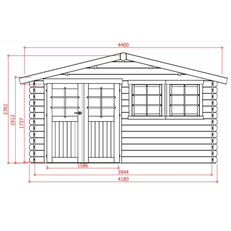 Abri De Jardin En Bois Massif 28mm Visp Avec Double Porte 16,22m² - SOLID 4 Abri De Jardin En Bois Massif 28mm Visp Avec Double Porte 16,22m² - SOLID – Image 2