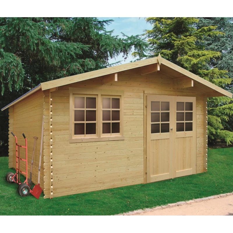 Abri De Jardin En Bois Massif 28mm Visp Avec Double Porte 16,22m² - SOLID 3 Abri De Jardin En Bois Massif 28mm Visp Avec Double Porte 16,22m² - SOLID