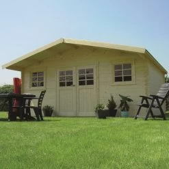 Abri De Jardin En Bois Massif 28mm ZÜRICH Avec Double Porte 19,71m² - SOLID