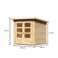 Abri De Jardin En Bois Massif 3,46m² Stockach 2 – Karibu 9 Abri De Jardin En Bois Massif 3,46m² Stockach 2 – Karibu -Jardin Abris Magasin abri de jardin en bois massif 346m stockach 2 woodfeeling 1