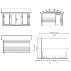 Abri De Jardin En Bois Massif 34mm Olos 11,7m² + Plancher – Luoman -Jardin Abris Magasin abri de jardin en bois massif 34mm olos 117m plancher luoman 4
